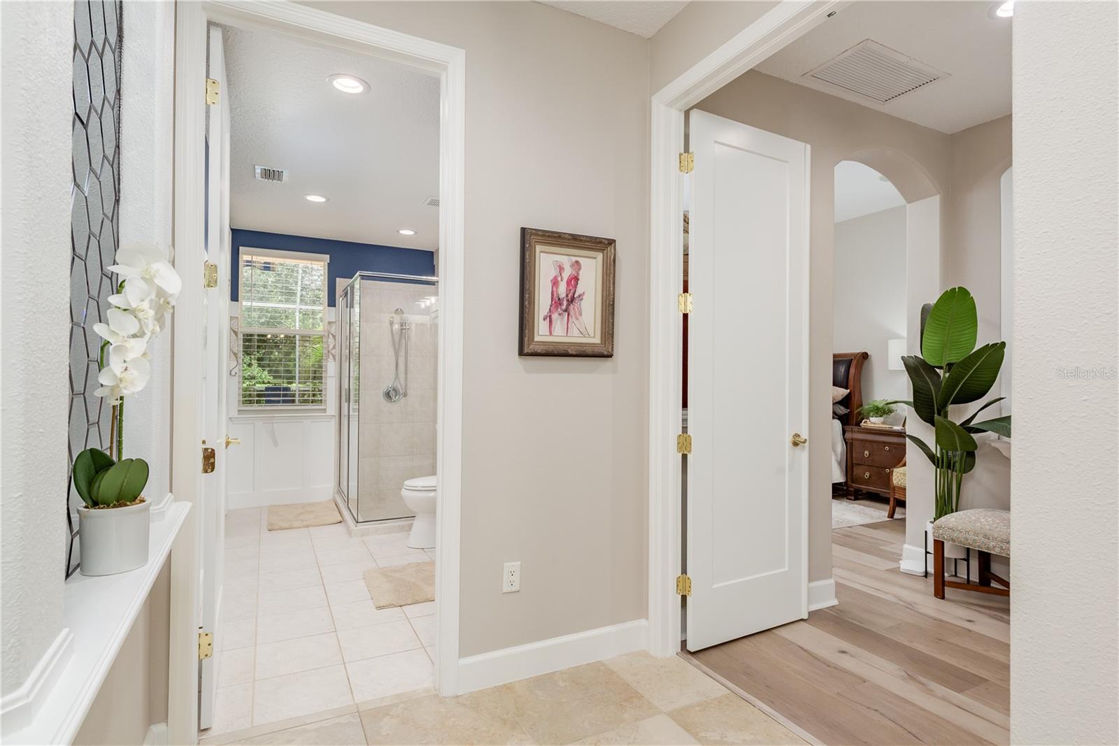 Guest & Pool Bath & Primary Suite Entry