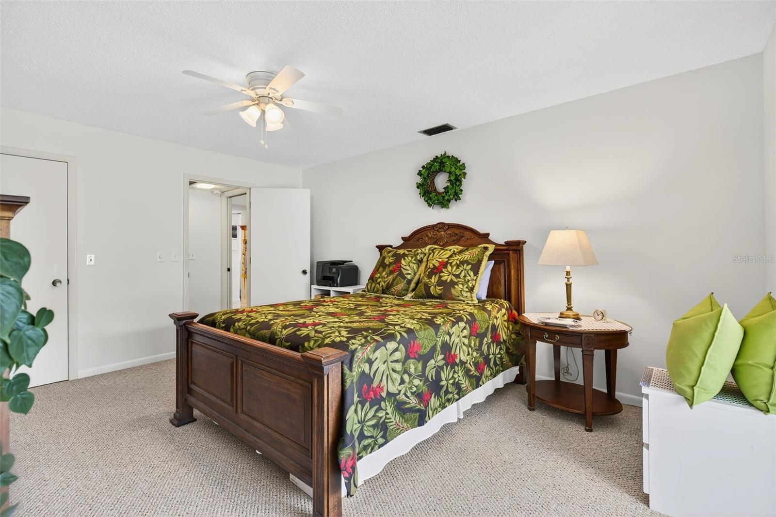 The bedroom could easily hold a king size bed, dresser and nighstands.  An abundance of natural light.