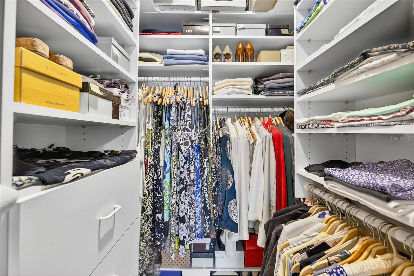 A custom California Closet keeps your wardrobe effortlessly organized.