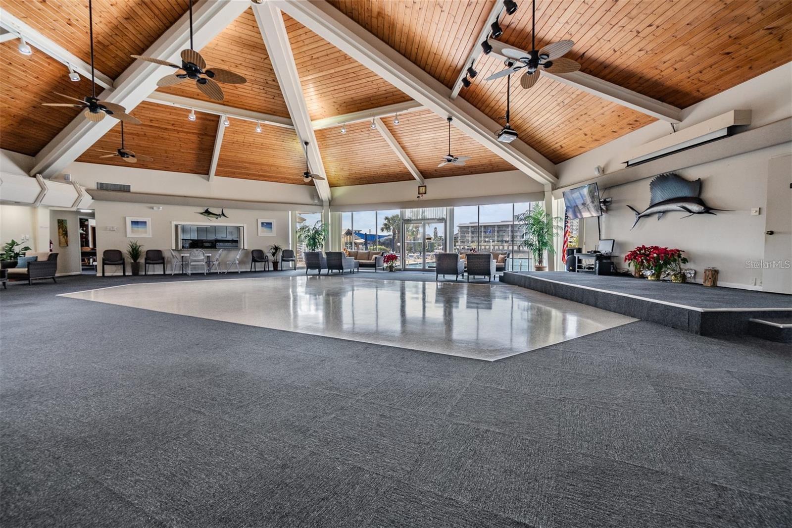 Community Clubhouse with stage and dance floor.  Community Activities weekly.