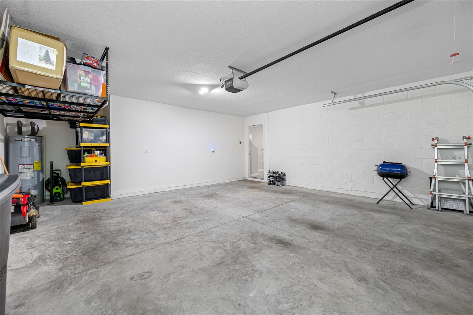Garage with Overhead Storage Shelf