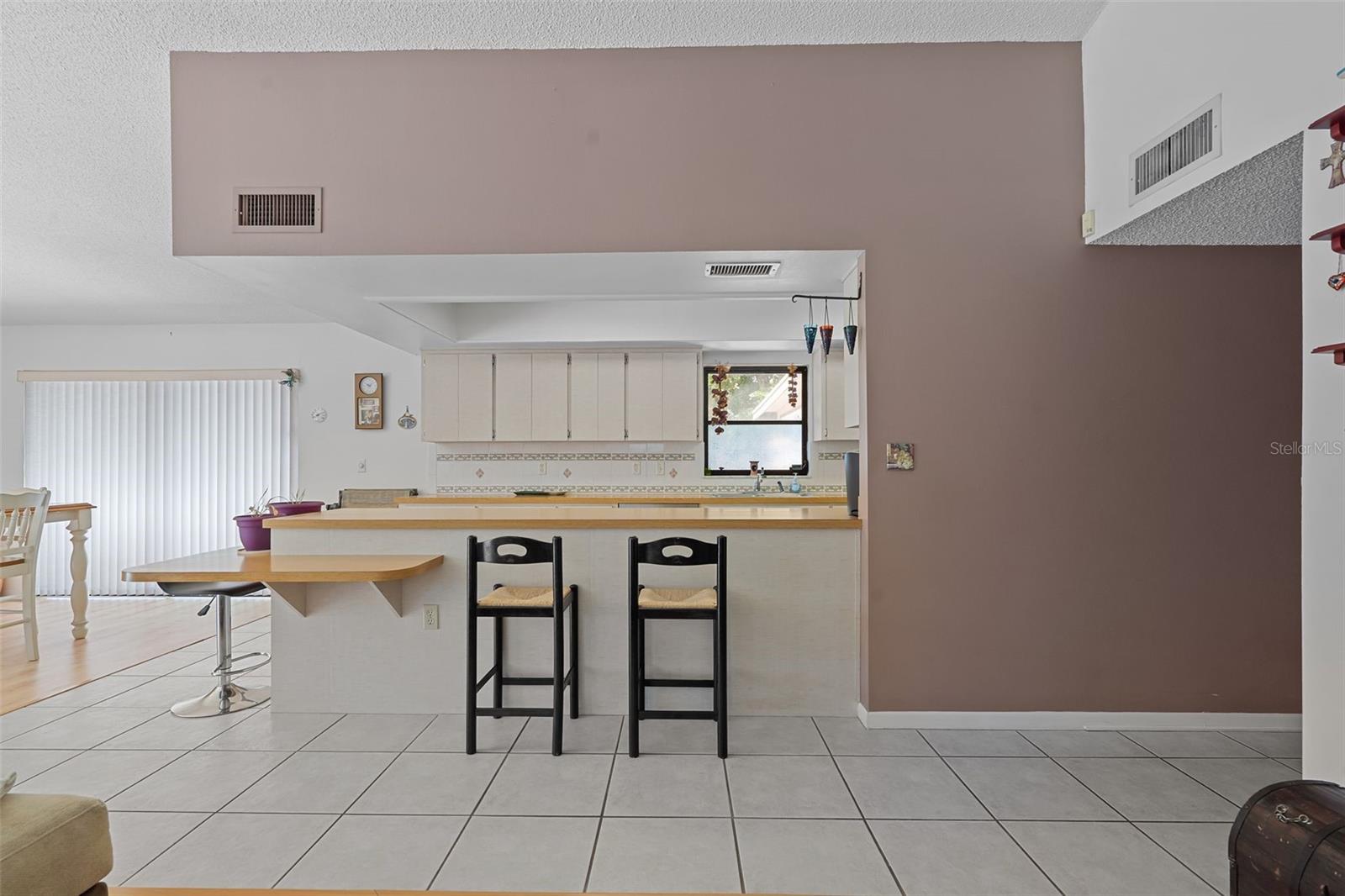 This is a view from the living room to the kitchen