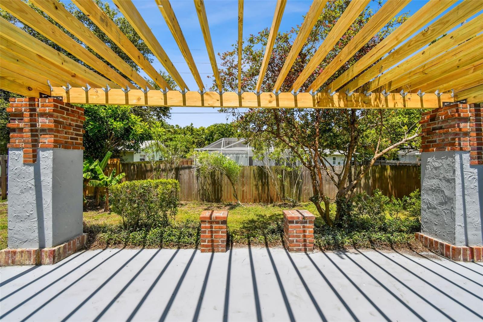 Brand new wood on Pergola