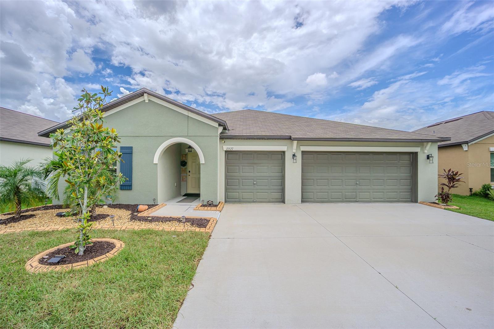 Home Front View with 3 Car Garage