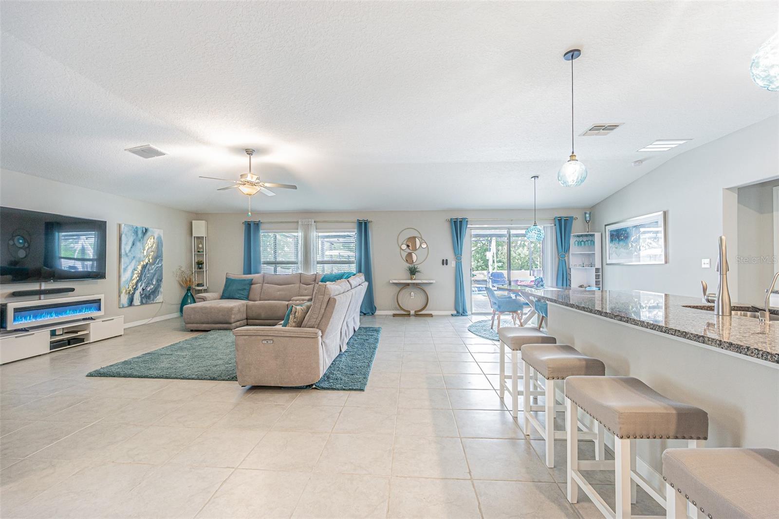 Kitchen Opens to Family Room