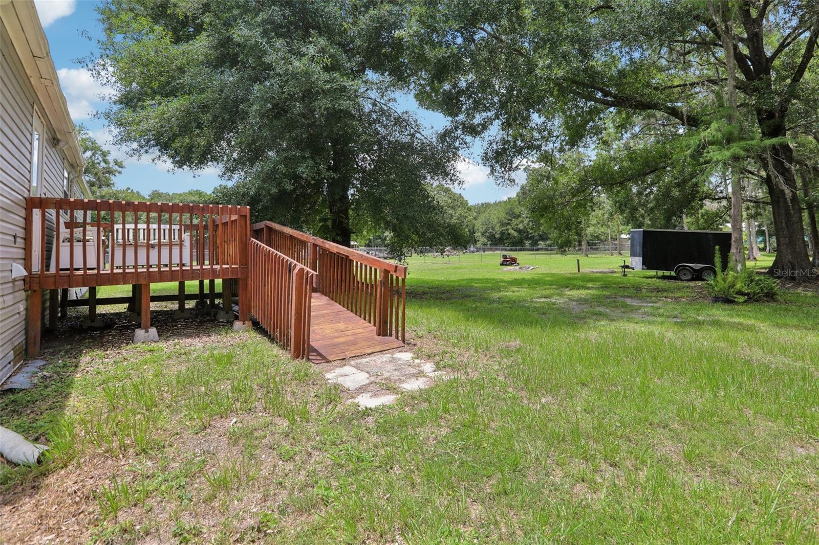 Back porch from backyard entry side gate