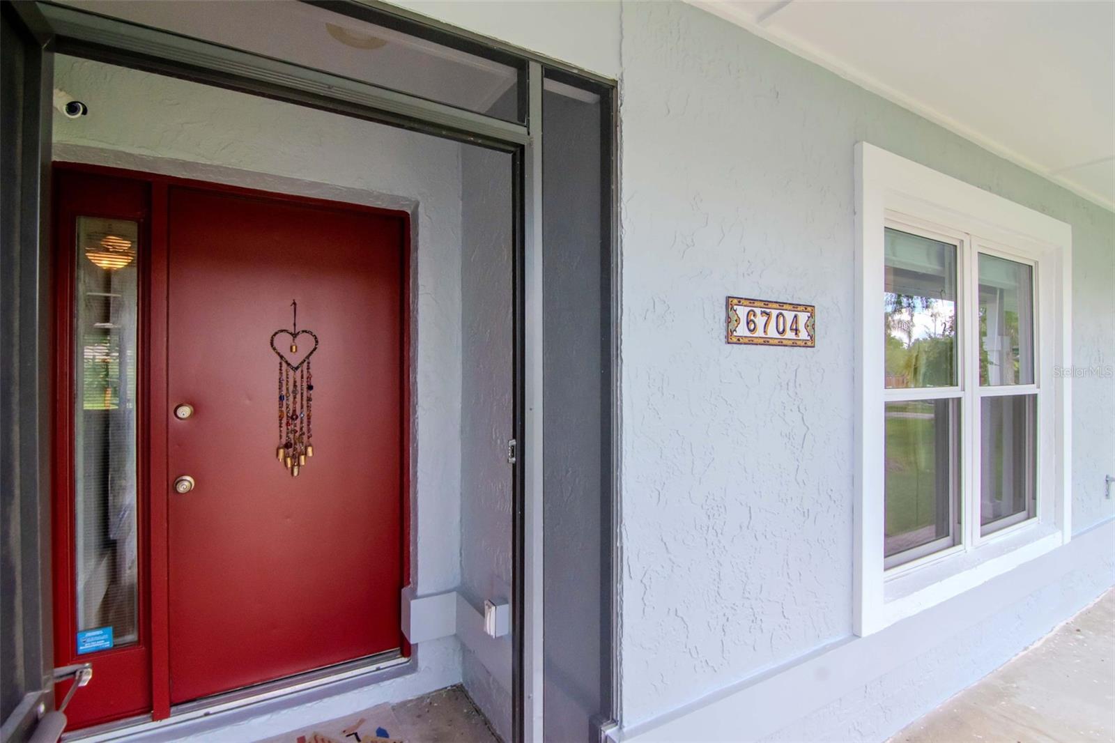 Front entry covered and screened