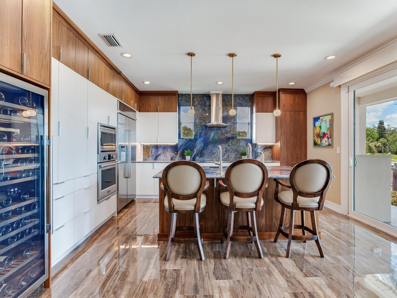 Modern Kitchen Oversized Wine Refrigerator