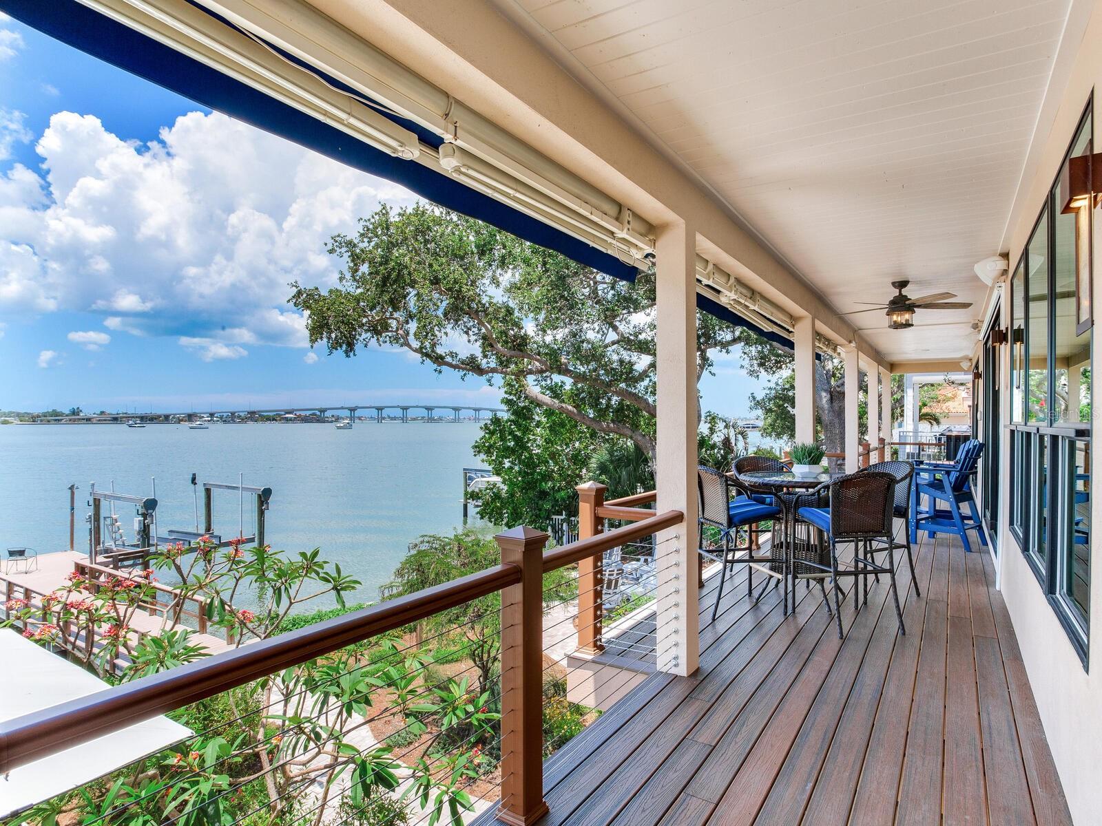 Balcony with bridge views