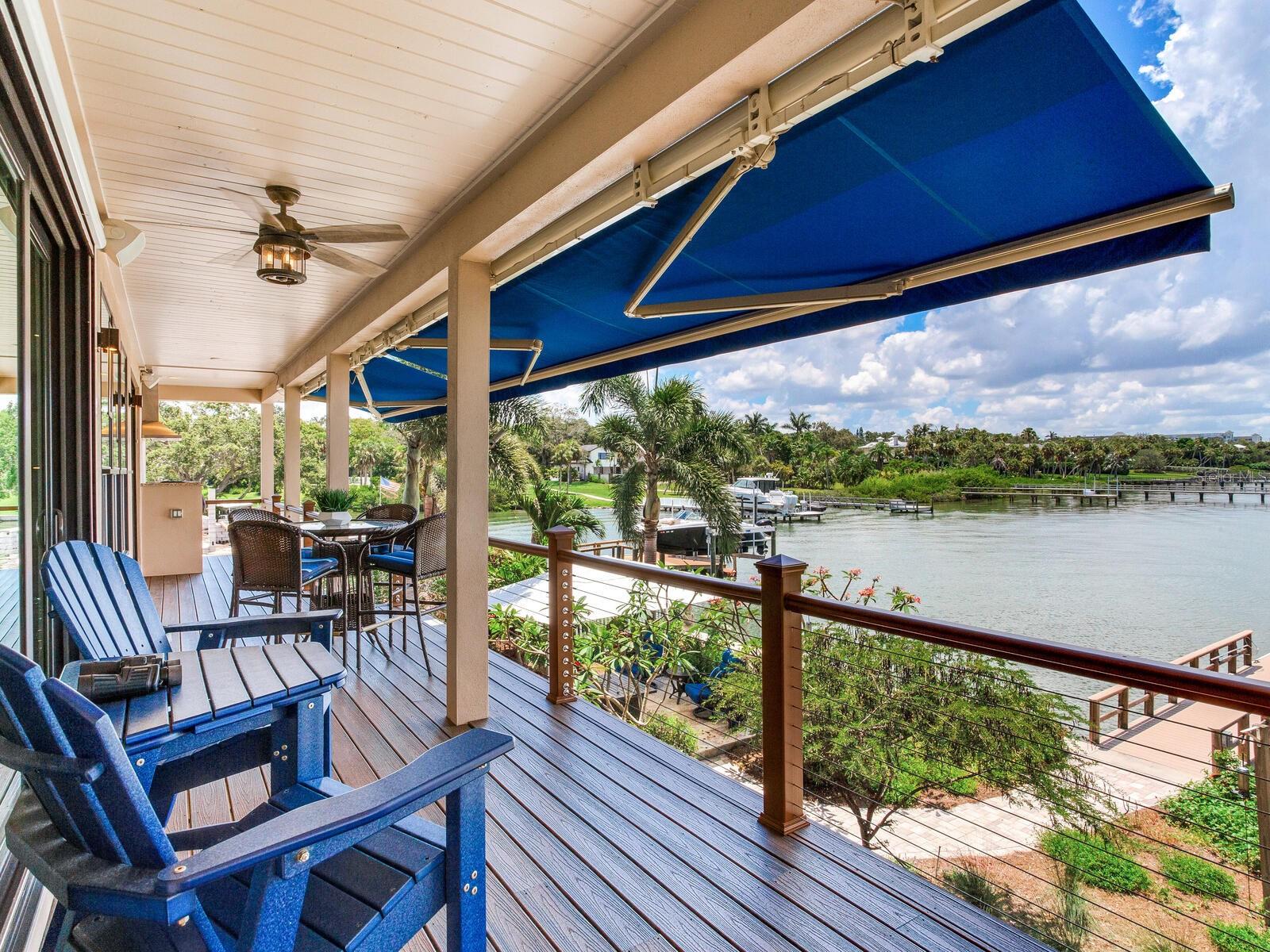 Motorized awnings, trex deck