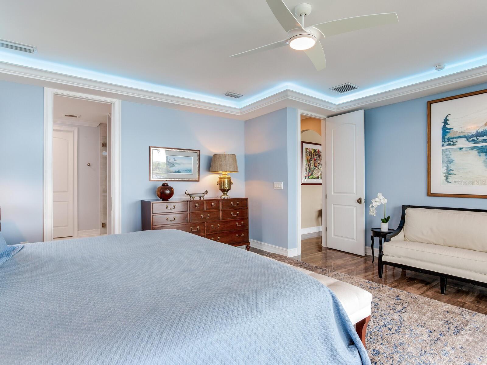 Tray ceilings with ambient undermount lighting