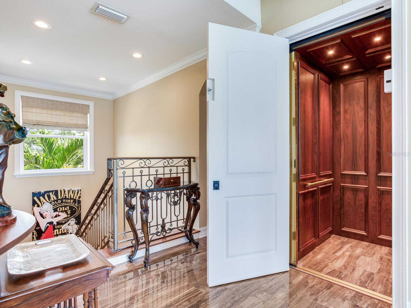 Paneled Residential Elevator to Living Areas