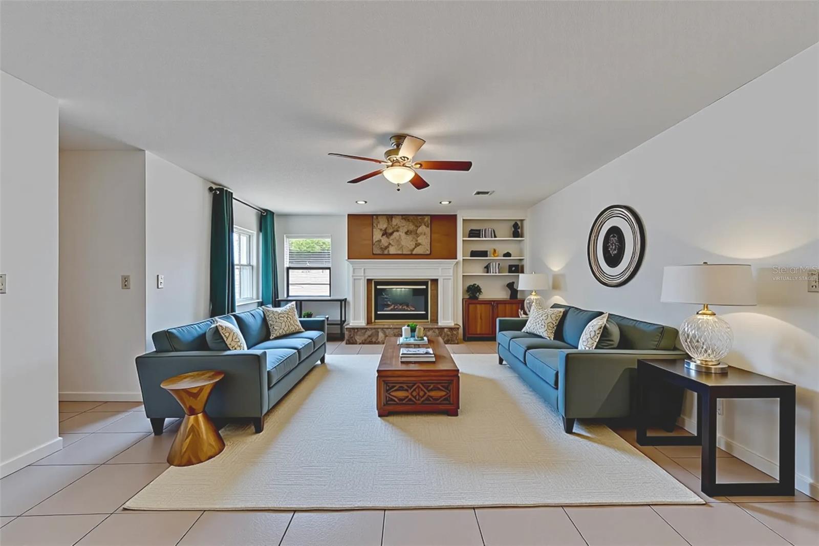 Virtually staged Family room