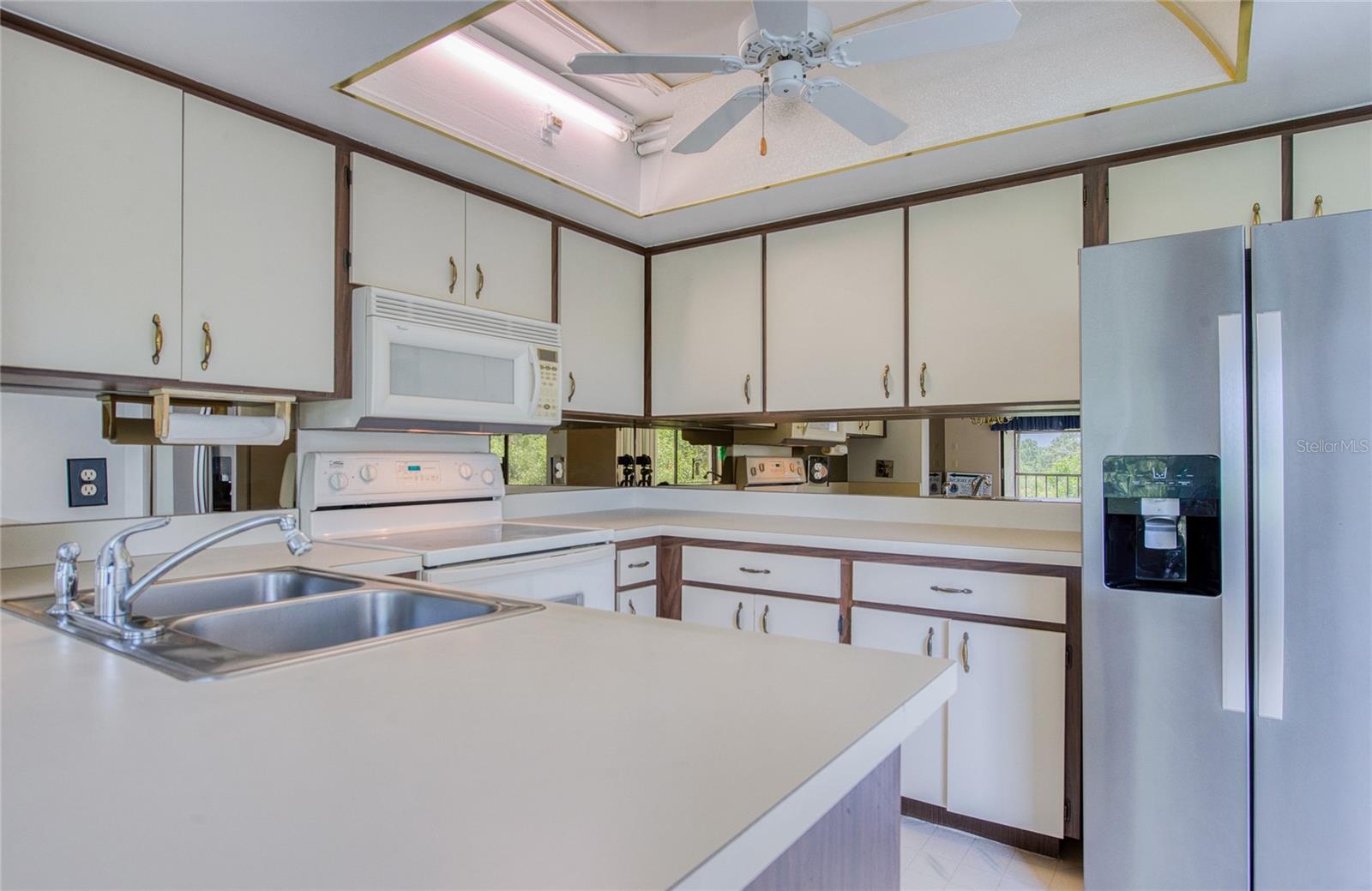 Kitchen is light and bright