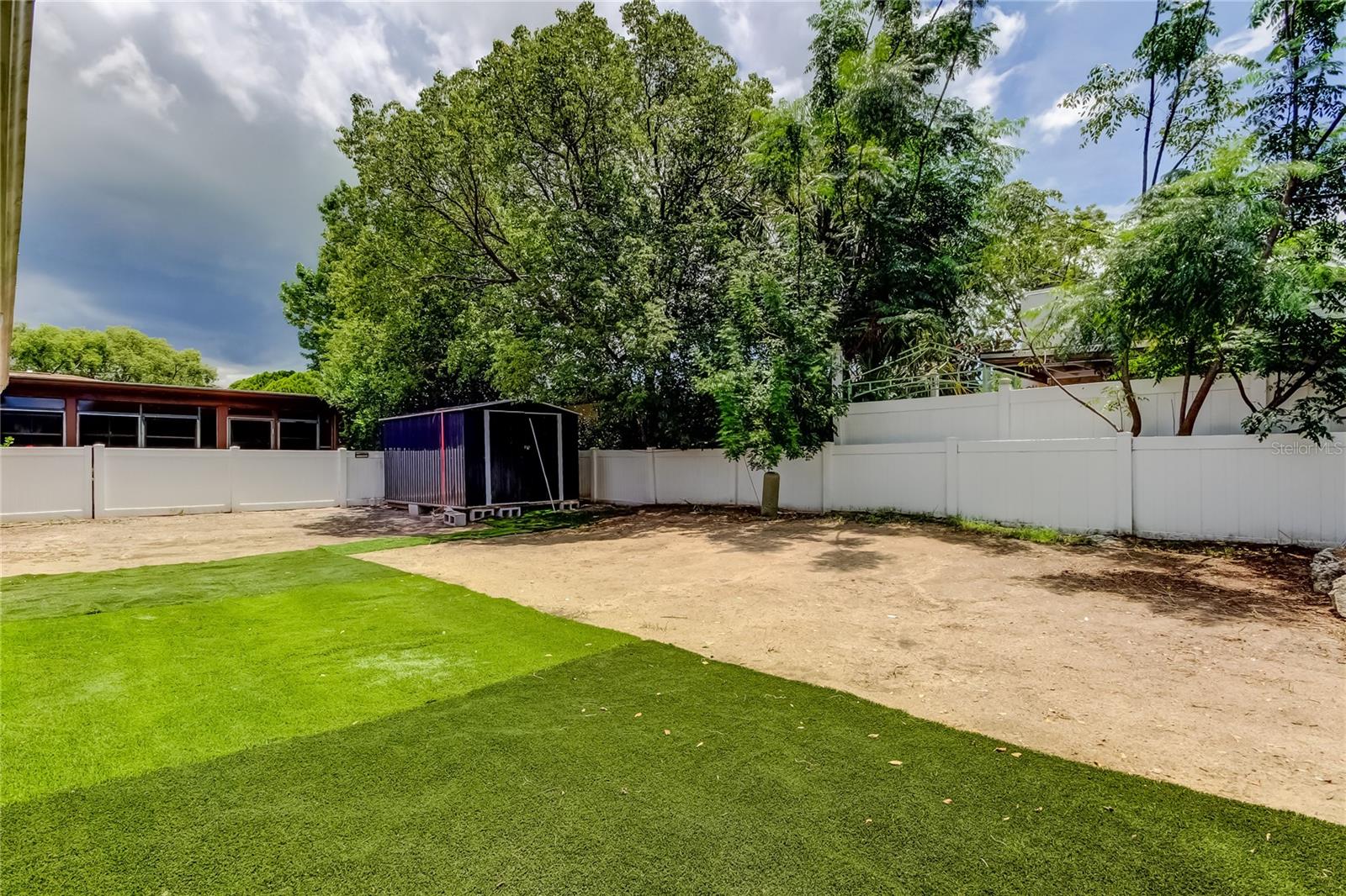 new turf in backyard