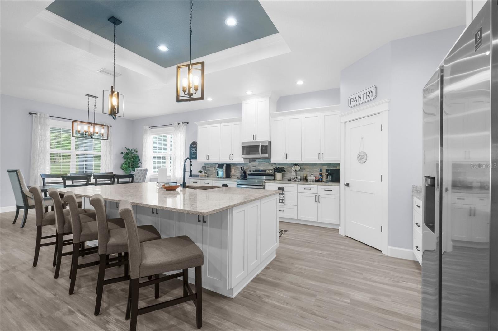 Stunning Kitchen and large modern island.