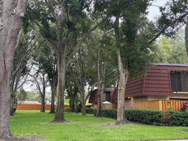 Park-like wooded area right next to the townhouse