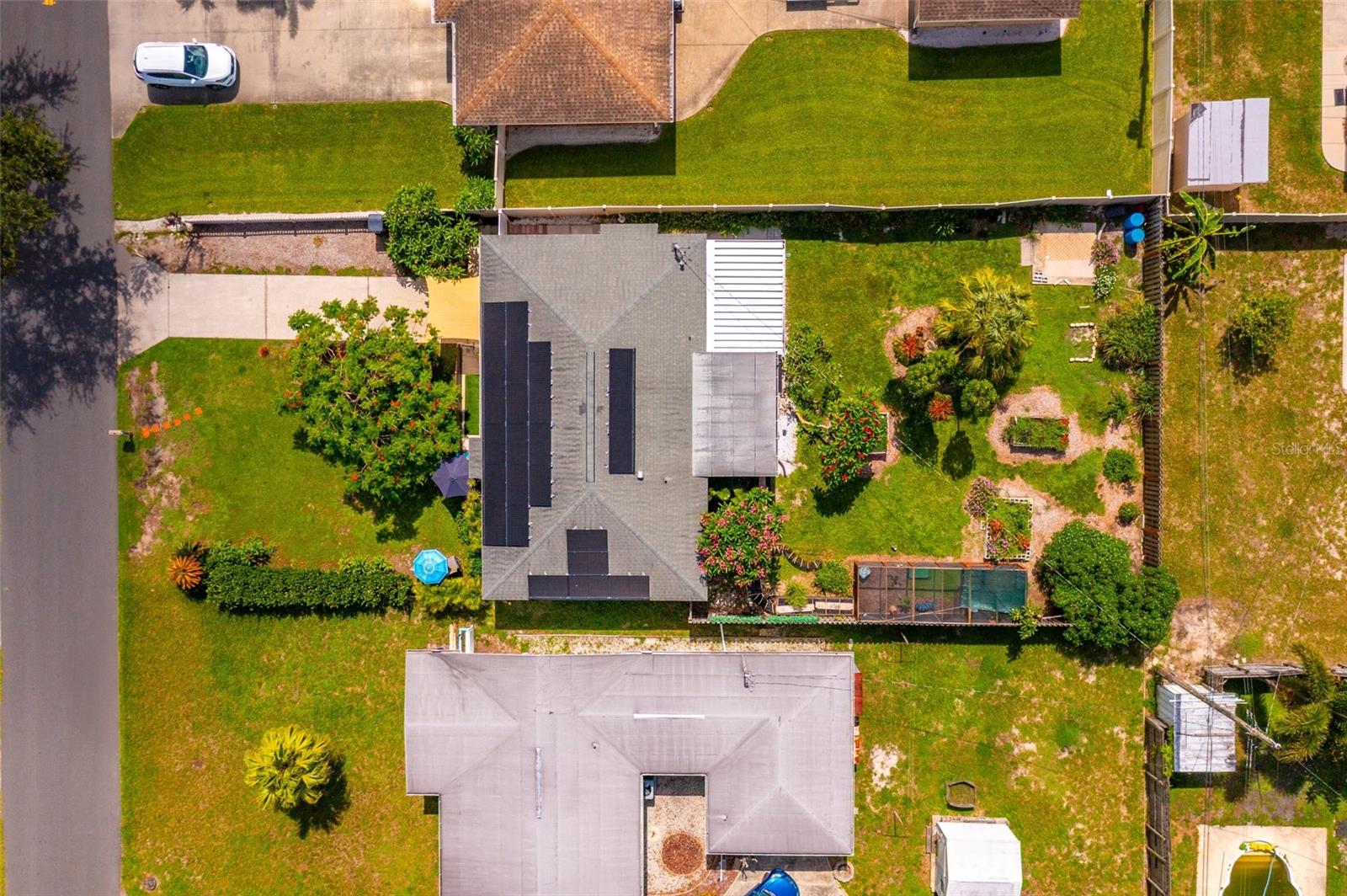 fully fenced backyard