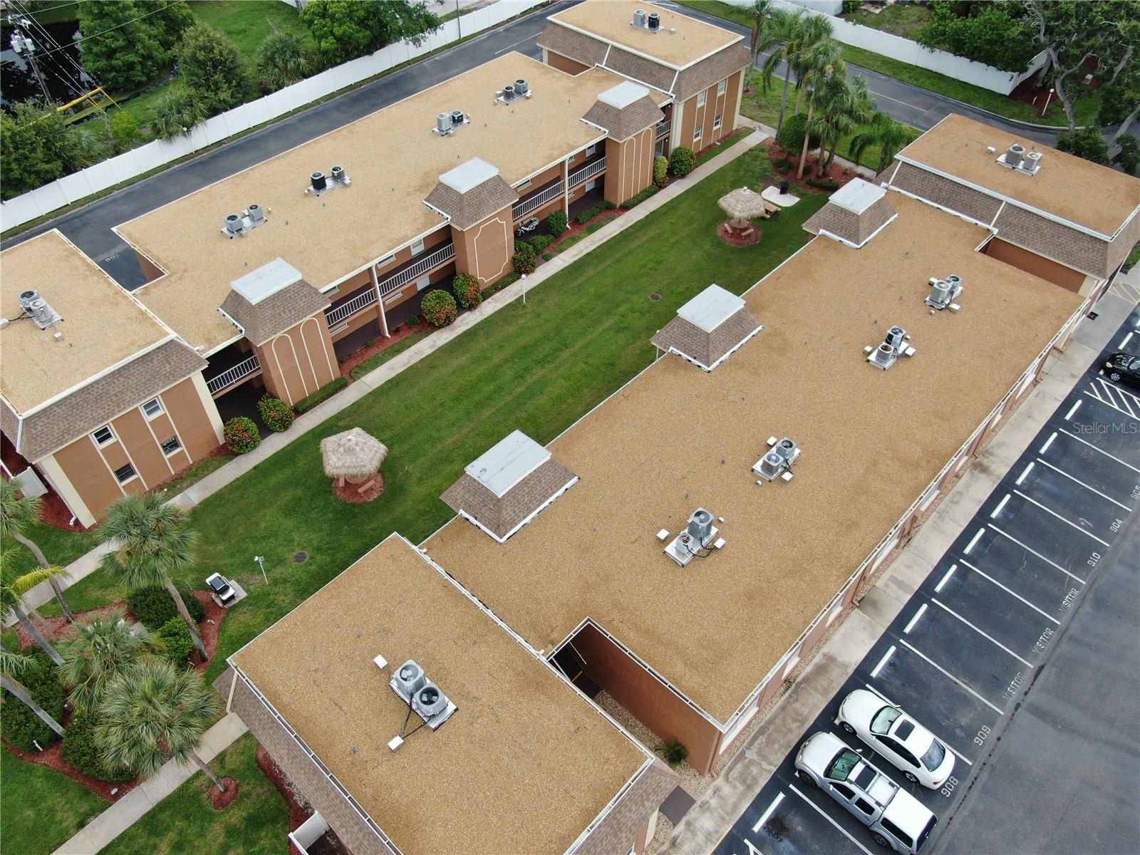 BBQ grills and gazebos located in court yard