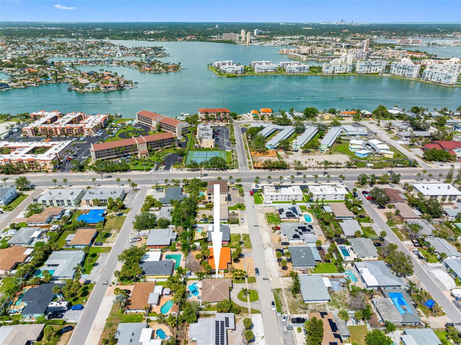 arial view looking east