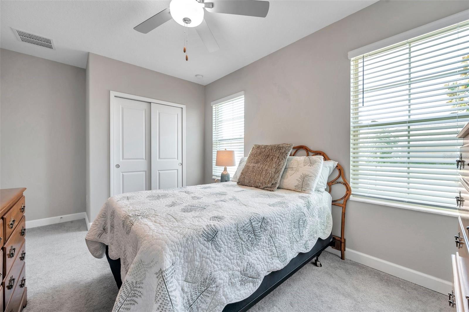 Guest bedroom with built-in closet