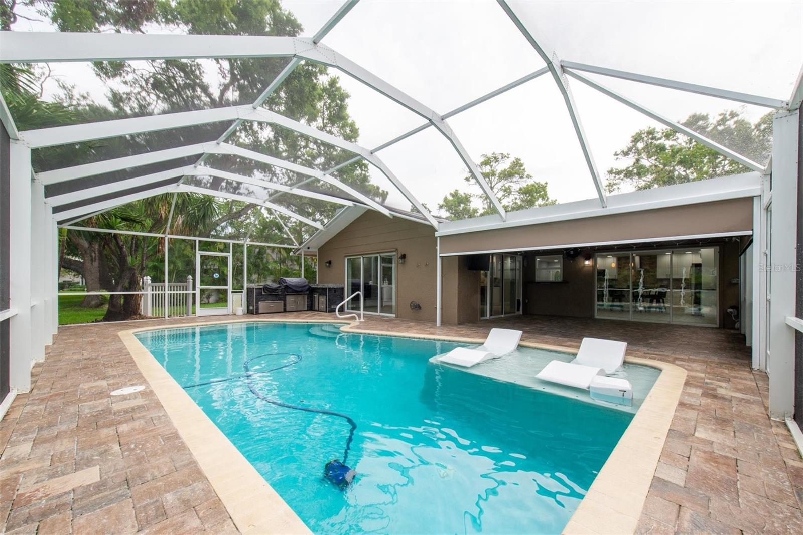 Outdoor Kitchen Area To Make Your Favorite Dish Then Take A Dip In Saltwater Coverted Pool With Solar Electric.