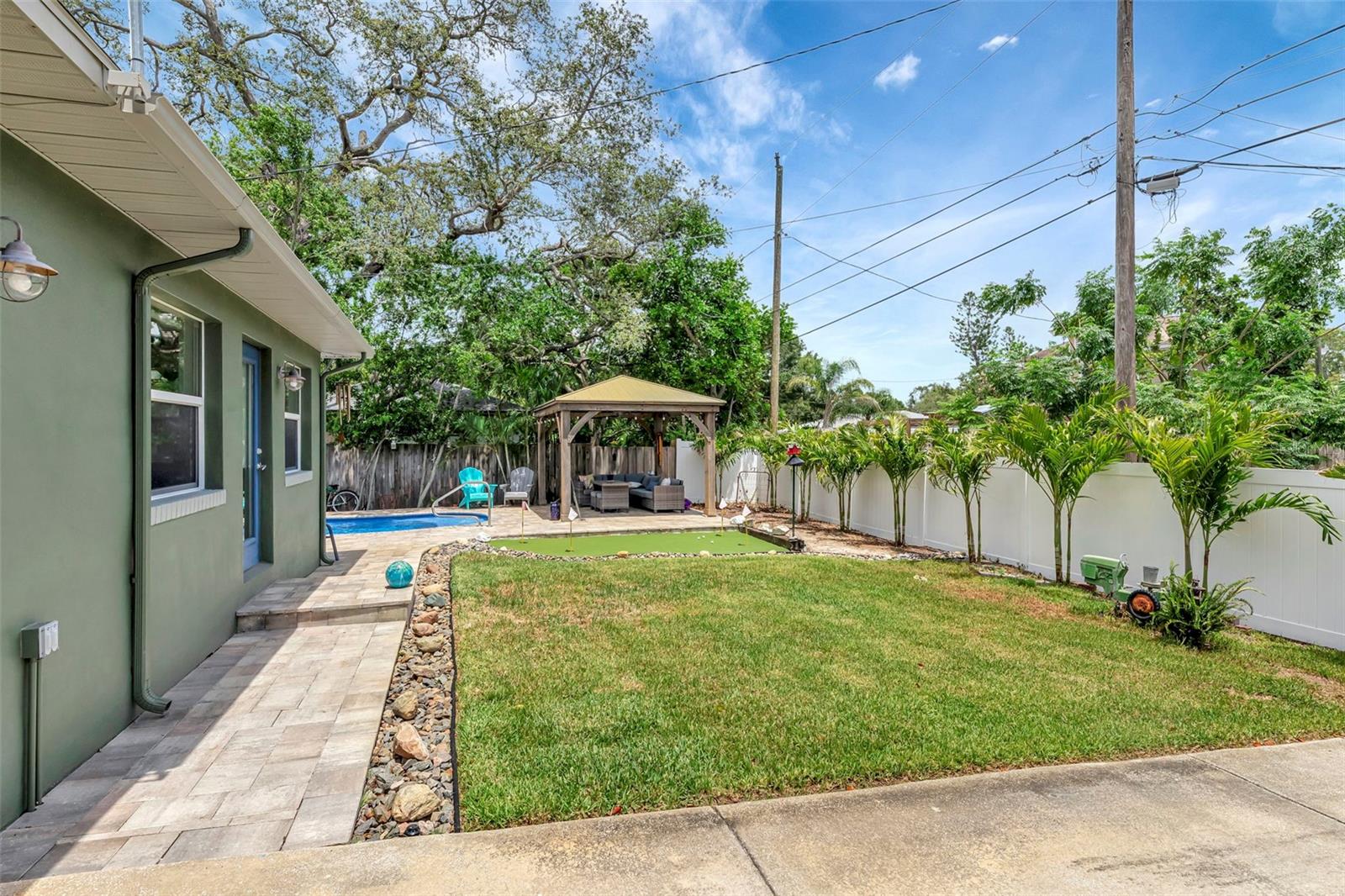 Grass area for play or dogs