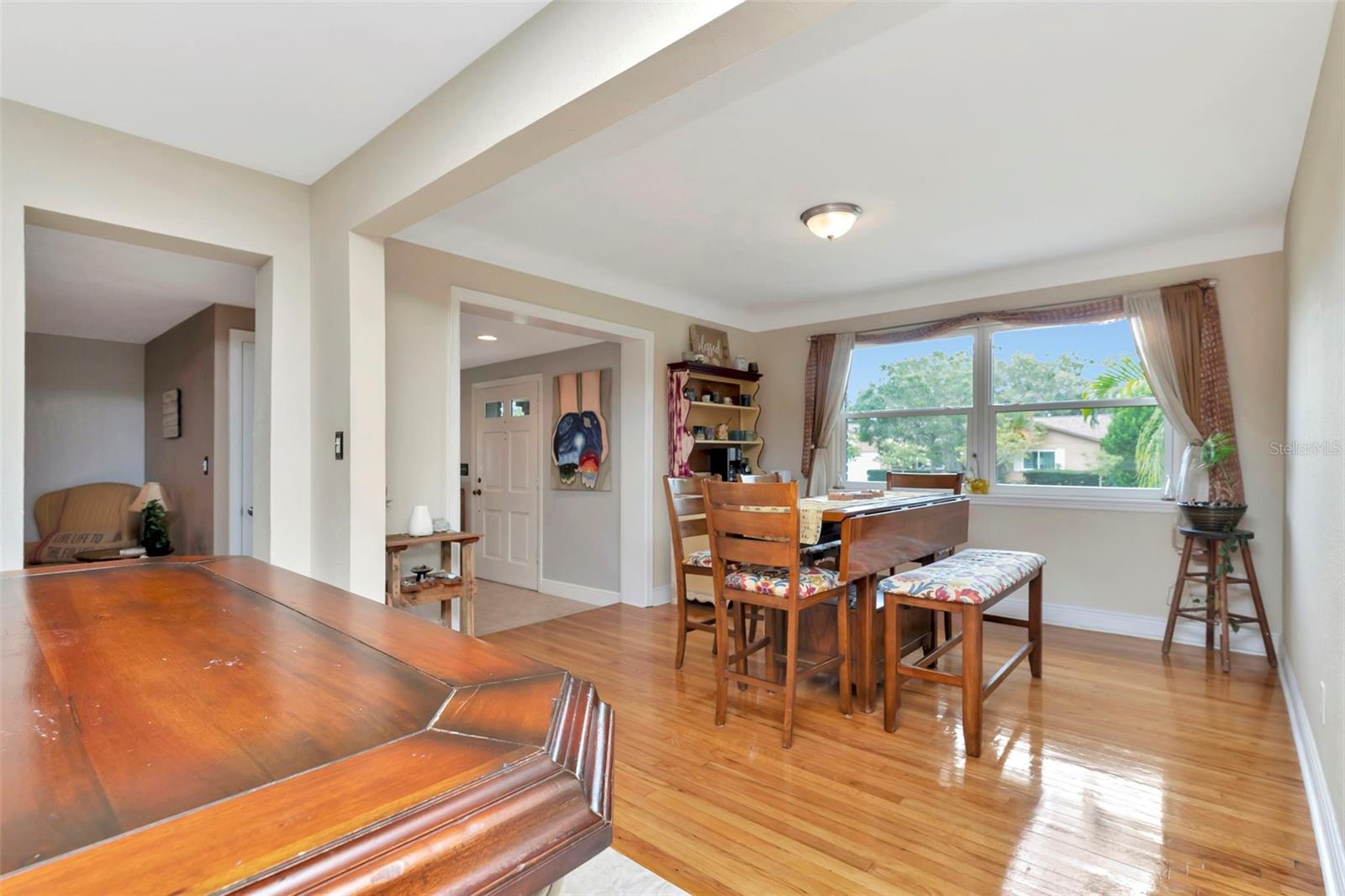 Looking from kitchen to dining room