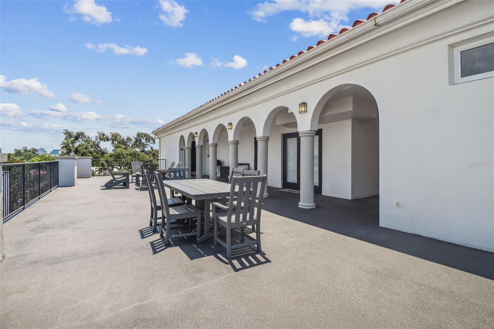 View of rooftop terrace.