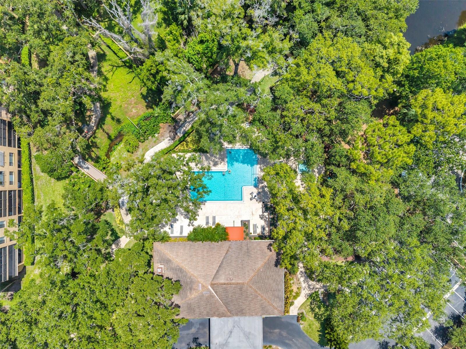 Community clubhouse and pool
