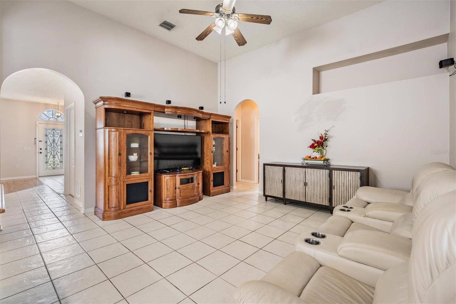 Family room view of foyer