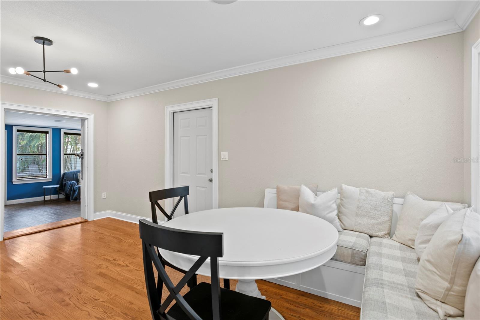 Dining room opens into the sunroom