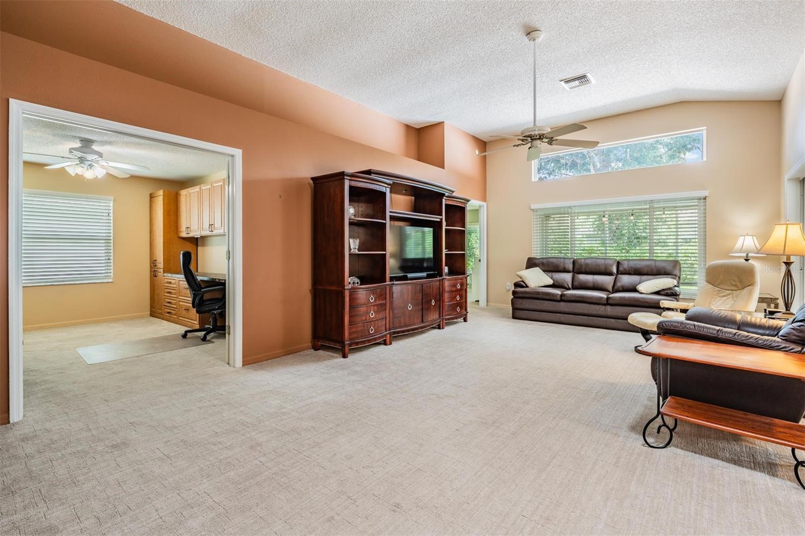 Large, open great room with high ceilings