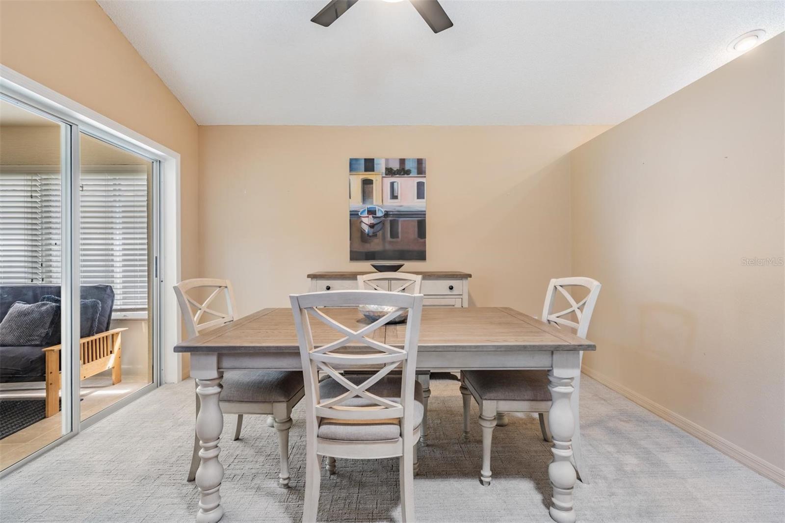 Dining area with direct access to sunroom