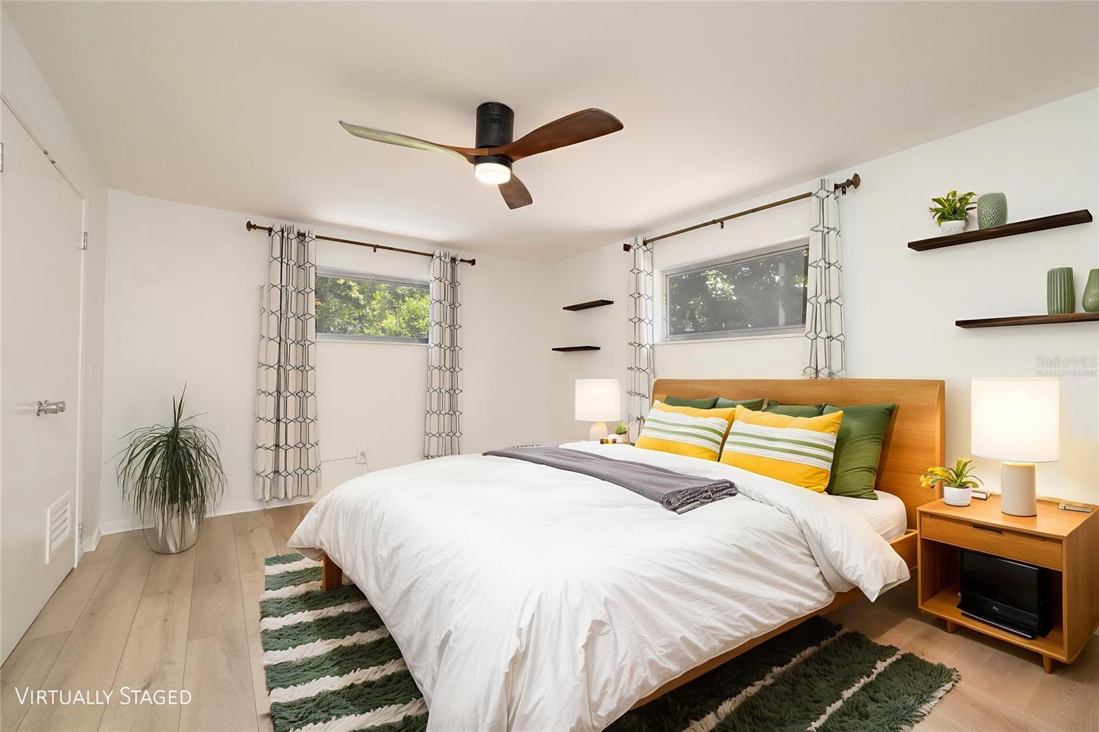Primary bedroom virtually staged