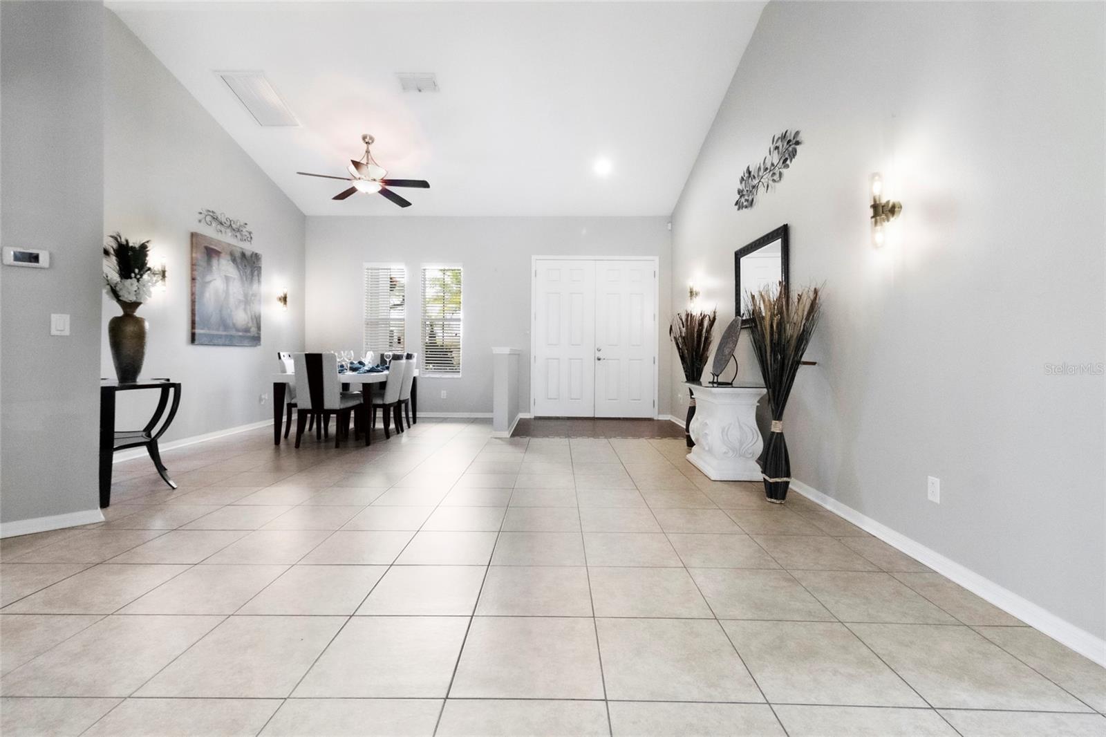 Large formal dining area and living area combo.