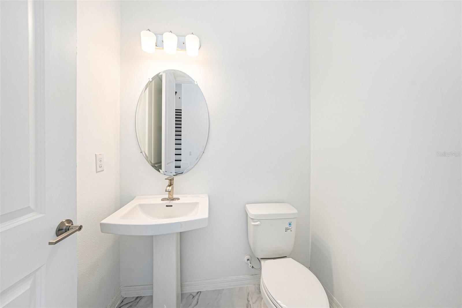 Powder room on first floor
