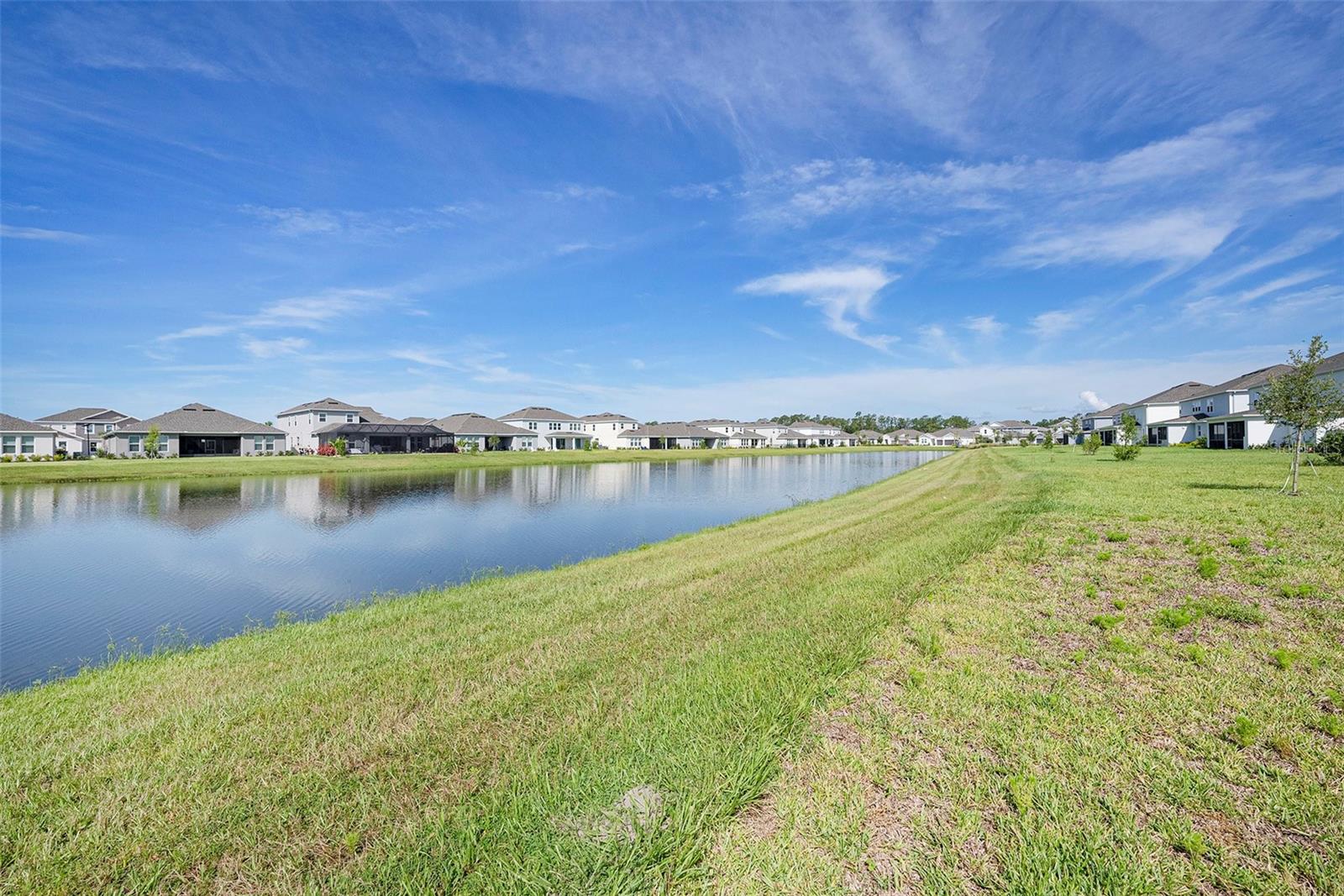 Tranquil waterbody behind the home