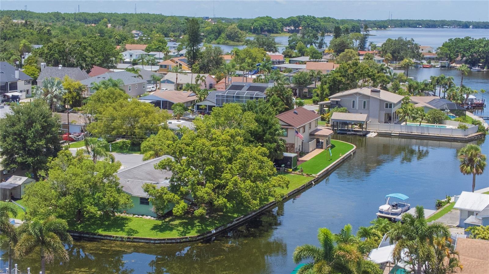 Aerial view of the property.