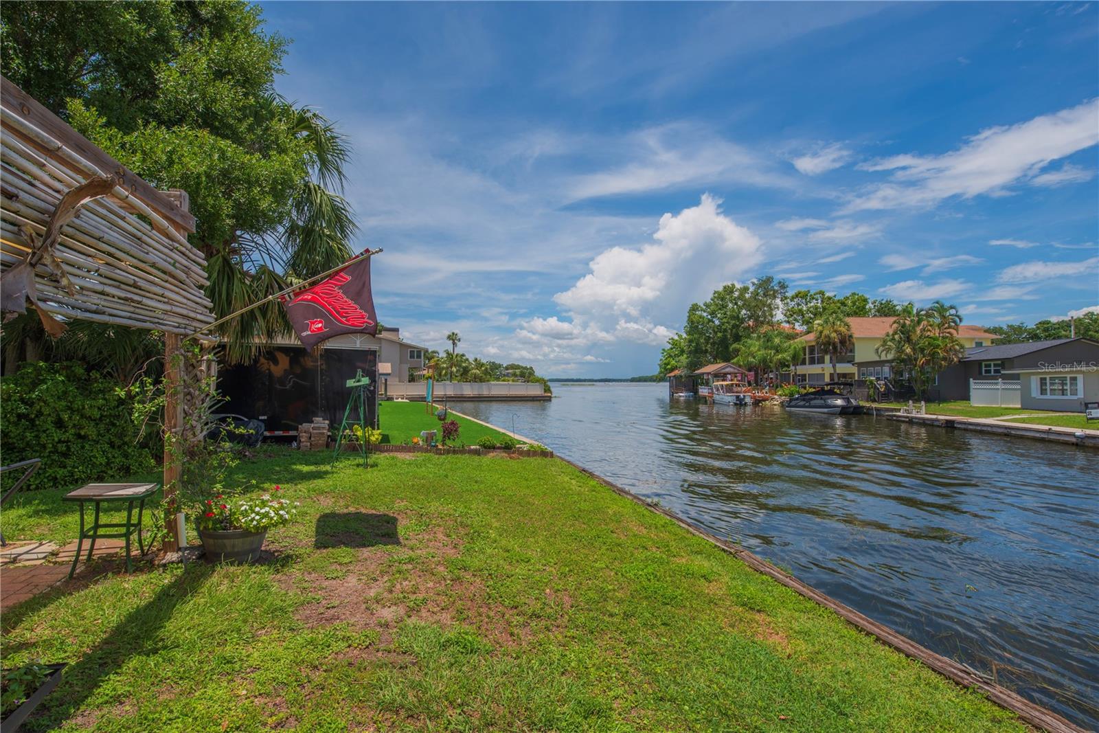 Canal view toward Lake Tarpon from the left side of property.