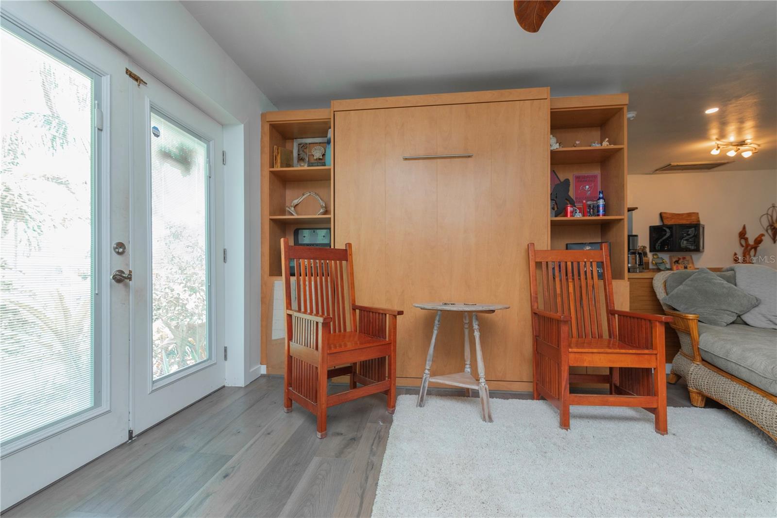 Murphy bed in the living room.