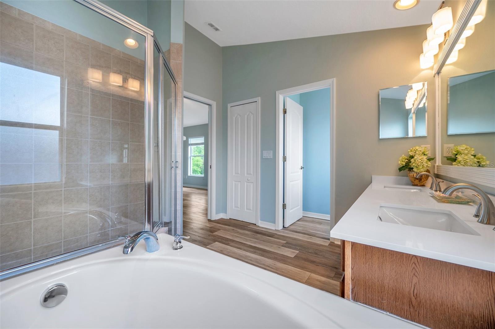 Melt away your worries in the garden tub
