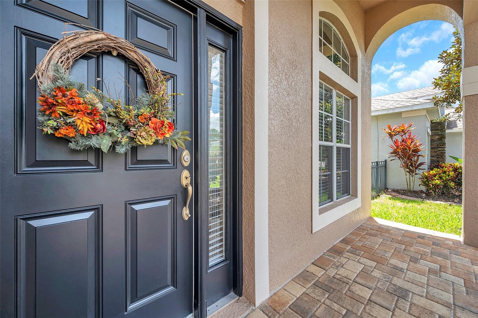 Pavered front porch