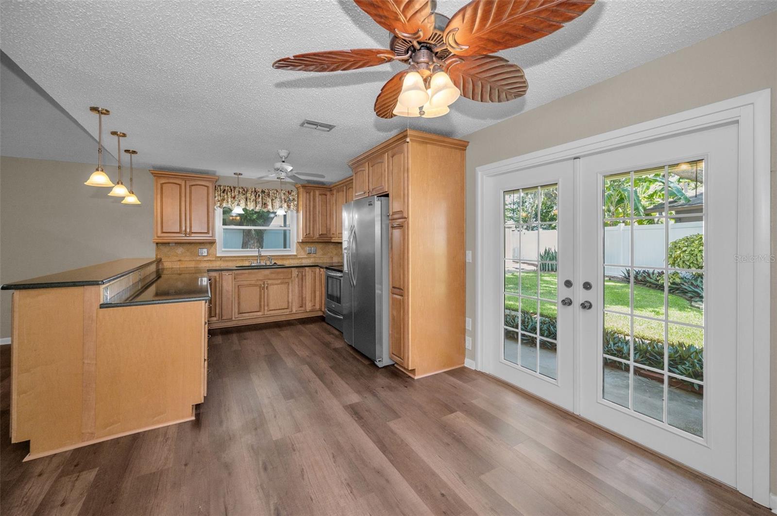 French doors to Backyard