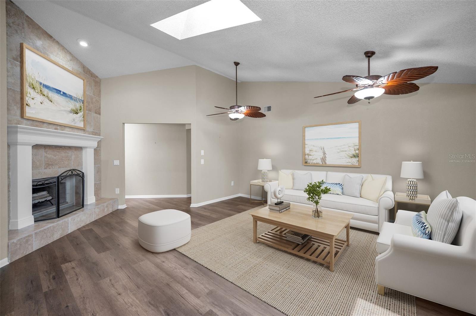 Virtually Staged Family Room