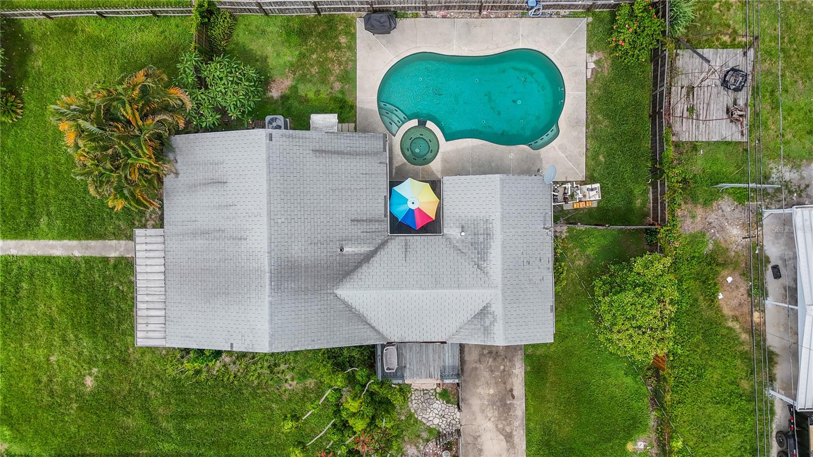 Ariel view of property