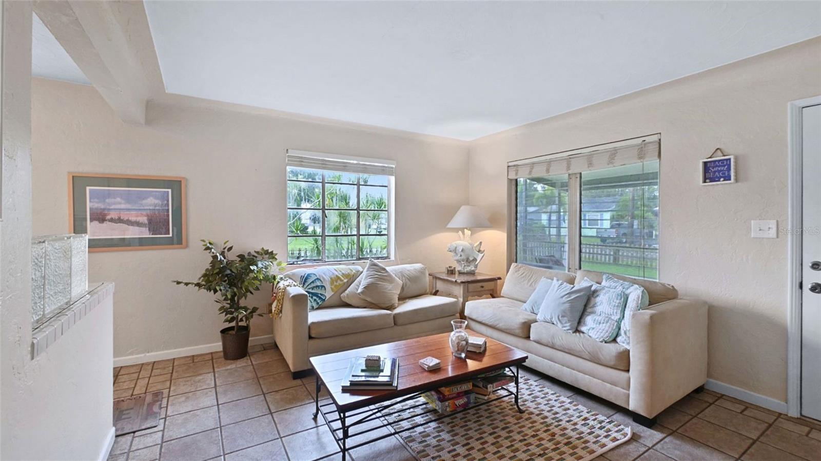 Enter from front porch into living room