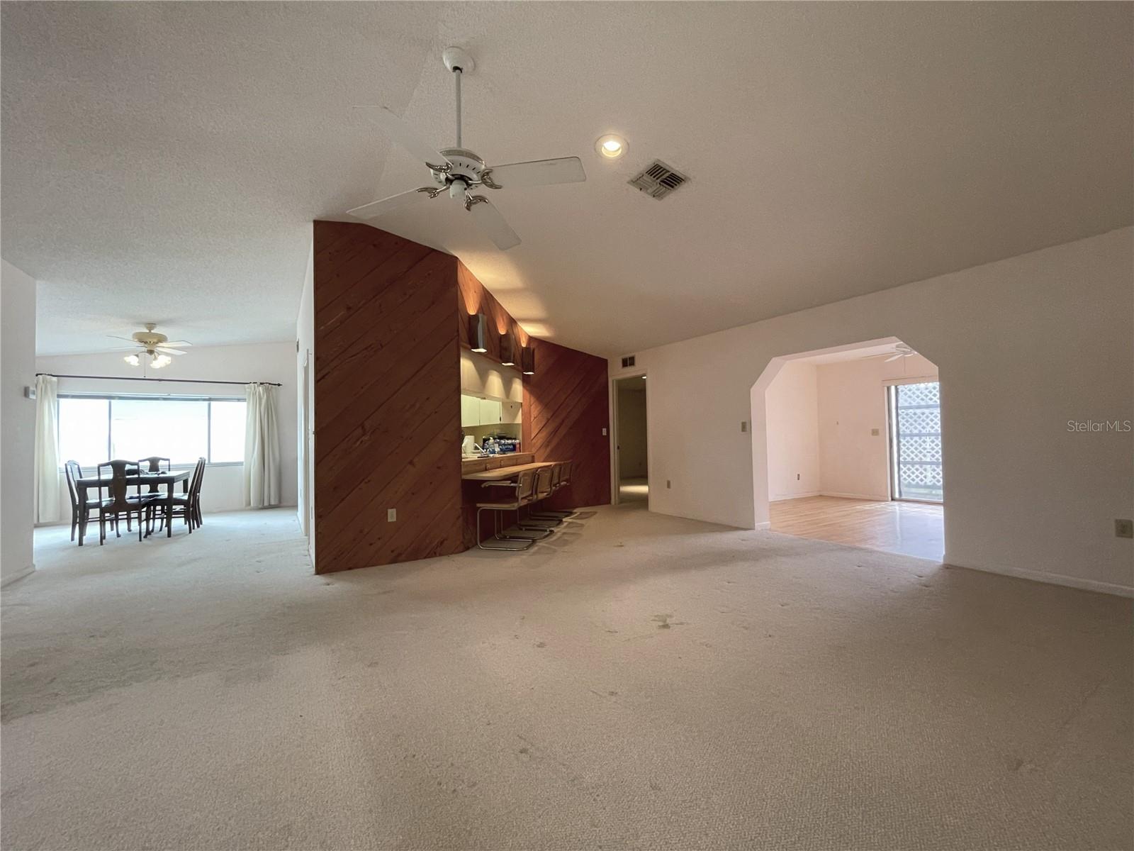 View from living room to dining room.