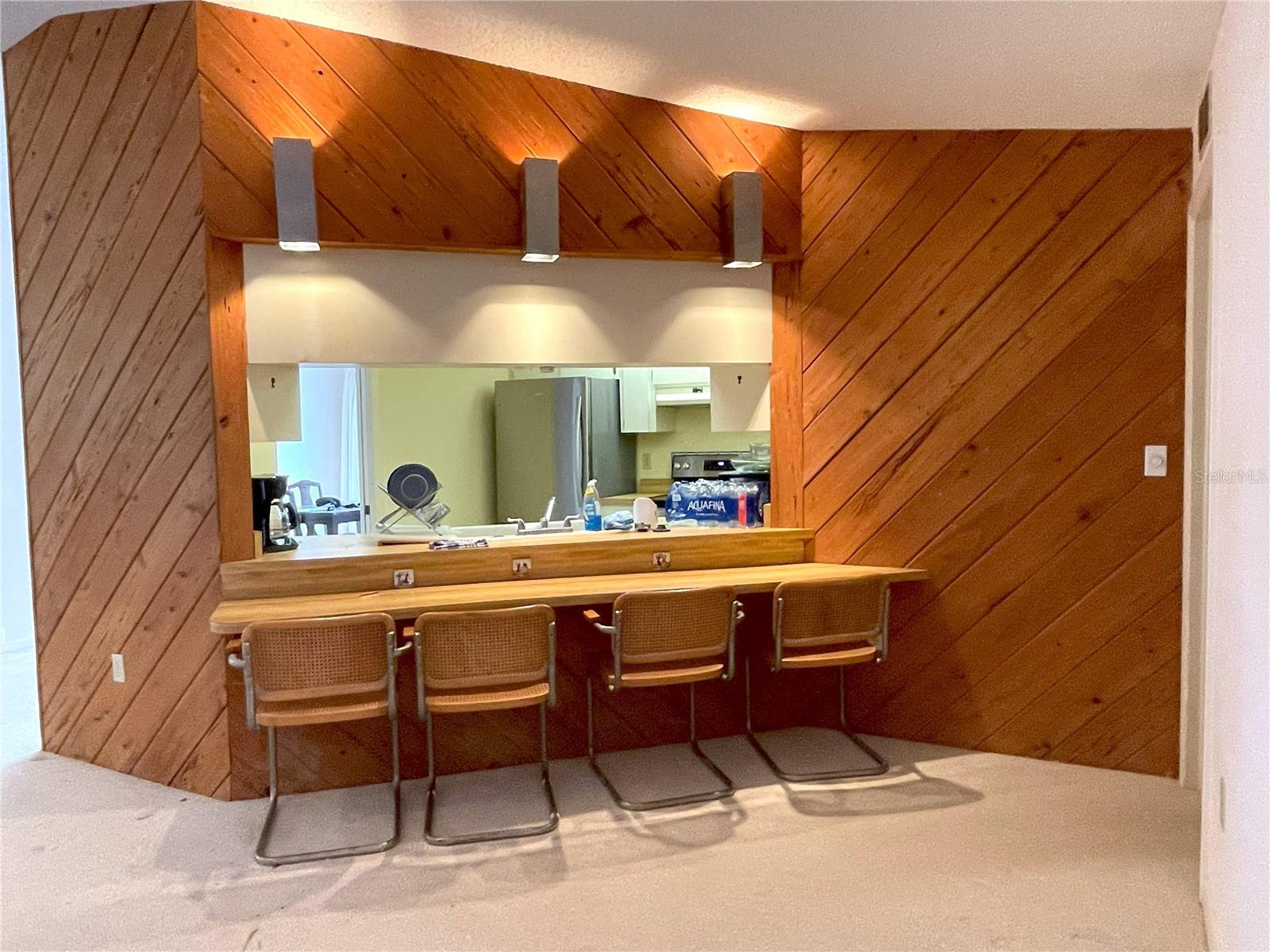 Bar from kitchen into living room.