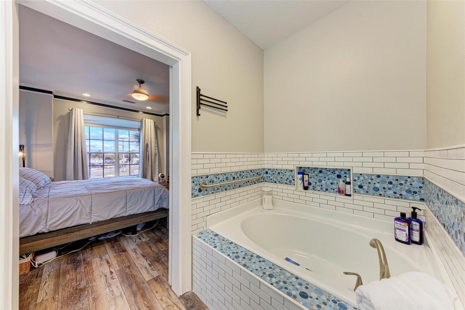 Garden tub in primary bath